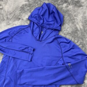 REI Pullover Hoodie Womens Small Blue Long Sleeve Performance Lightweight Hiking